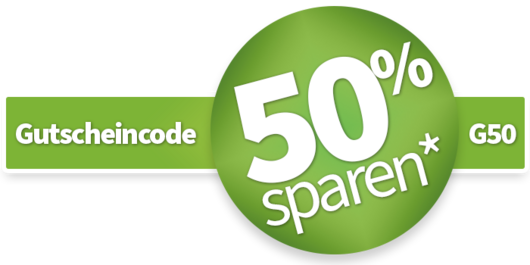 Jetzt mit dem Gutscheincode "G50" beim Hosting und der Domain im ersten Jahr 50% sparen!